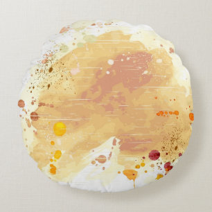 Aquarellhintergrund Rundes Kissen