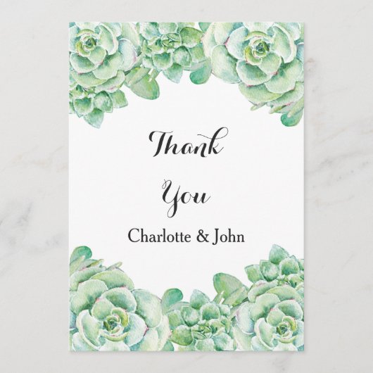 Aquarellhochzeit Vielen Dank Dankeskarte (Vorderseite)