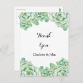 Aquarellhochzeit Vielen Dank Postkarte (Vorne/Hinten)