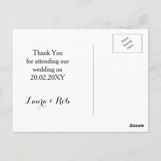 Aquarellhochzeit Vielen Dank Postkarte (Rückseite)