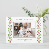 Aquarellholz und grünes Weihnachtsgebirge Weihnach Ankündigung (Stehend Vorderseite)