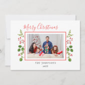 Aquarellholz und grünes Weihnachtsgebirge Weihnach Ankündigung (Vorderseite)