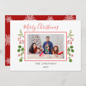 Aquarellholz und grünes Weihnachtsgebirge Weihnach Ankündigung (Vorne/Hinten)