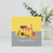 Aquarellhonig Stillleben Geburtstagskarte (Stehend Vorderseite)