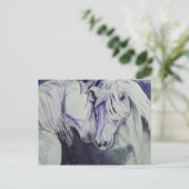 Aquarellhorn Postkarte - Lila (Stehend Vorderseite)