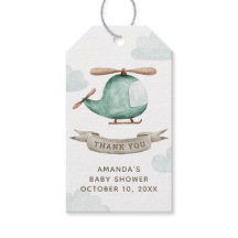 Aquarellhubschrauber | Boy Baby Shower Vielen Dank