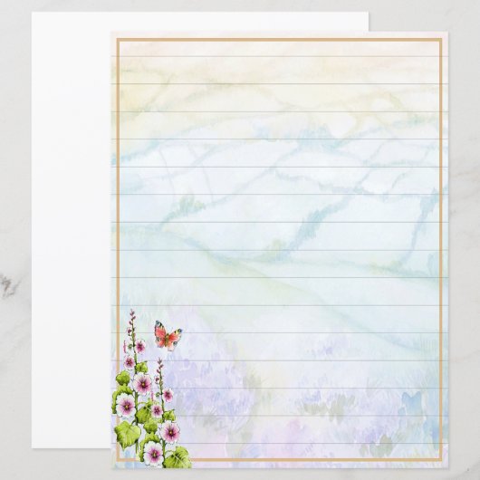 Aquarellhügel und Wildblumen (Vorne/Hinten)