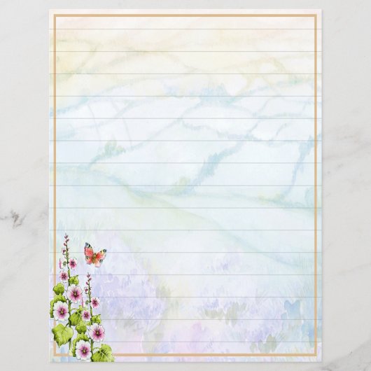 Aquarellhügel und Wildblumen (Vorderseite)