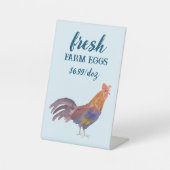 Aquarellhühner & Eier zum Verkauf CUSTOM Sockelschild (Vorderseite)