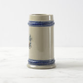 Aquarellhühner Hirsch Winterschneewald Tier Bierglas (Mittel)