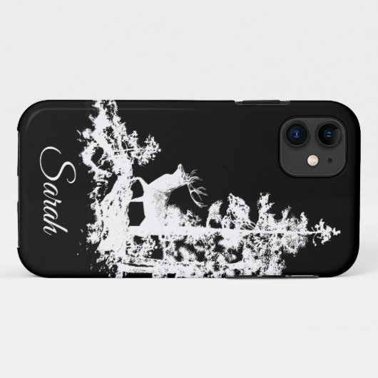 Aquarellhühner Hirsche Tierart Anpassen Case-Mate iPhone Hülle (Rückseite (Horizontal))