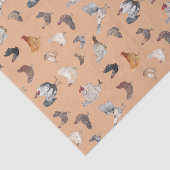 Aquarellhühner Print-Rose Gold Seidenpapier (Ausschnitt)