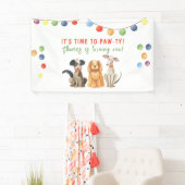 Aquarellhund Erster Geburtstag Banner (Insitu)