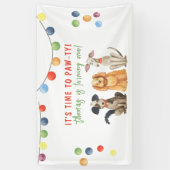 Aquarellhund Erster Geburtstag Banner (Vertikal)