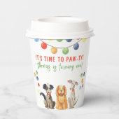 Aquarellhund Erster Geburtstag Pappbecher (Rückseite)