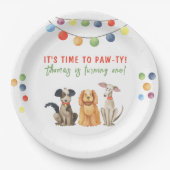 Aquarellhund Erster Geburtstag Pappteller (Vorderseite)