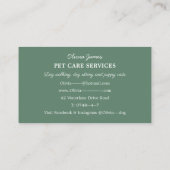 Aquarellhund Walking Haustier Sitzkarte Visitenkarte (Rückseite)