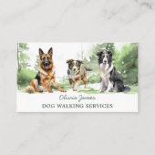 Aquarellhund Walking Haustier Sitzkarte Visitenkarte (Vorderseite)