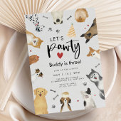 Aquarellhund zum Geburtstag Einladung