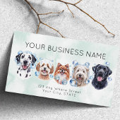Aquarellhunde-Blasen mit Visitenkarte