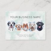 Aquarellhunde-Blasen mit Visitenkarte Terminkarte (Rückseite)