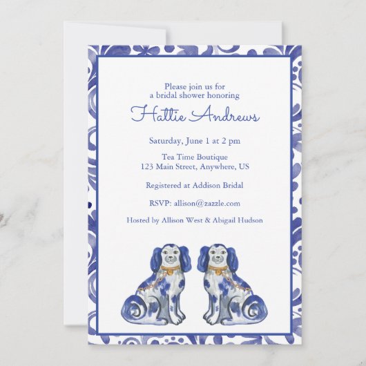 Aquarellhunde Einladung (Vorderseite)