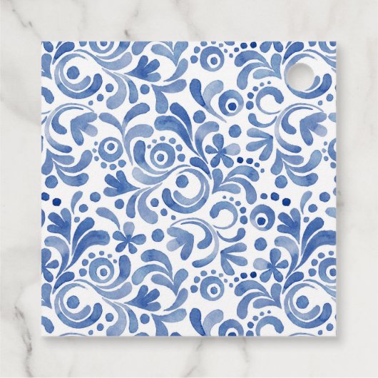 Aquarellhunde Geschenkanhänger (Rückseite)