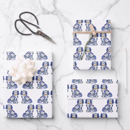 Aquarellhunde Geschenkpapier Set (Vorderseite)