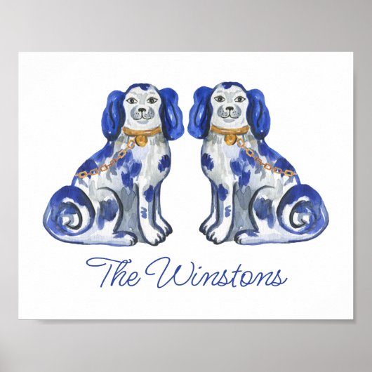 Aquarellhunde Poster (Vorne)