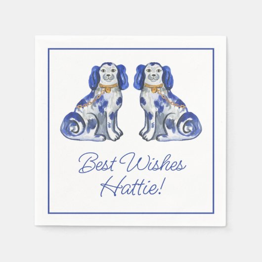 Aquarellhunde Serviette (Vorderseite)