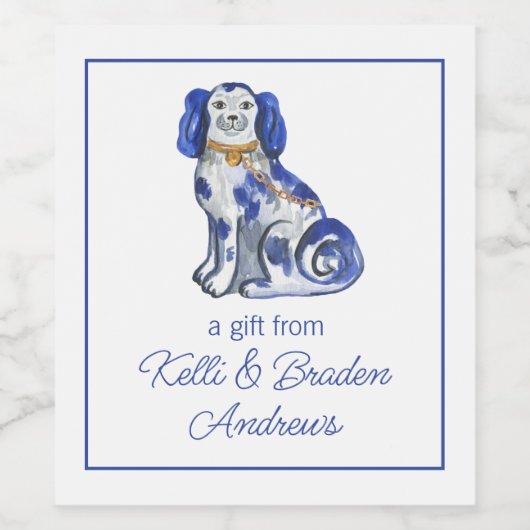 Aquarellhunde Weinetikett (Einzelnes Label)