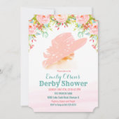 Aquarellhut Floral Derby Dusche Einladung (Vorderseite)