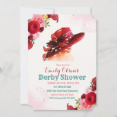 Aquarellhut Floral Derby Dusche Einladung (Vorderseite)