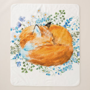Aquarellillustration eines schlafenden Fuchses, Ro Sherpadecke