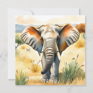 Aquarellillustration von Mama und Baby Elephant