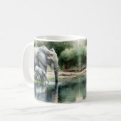 Aquarellillustration von Mama und Baby Elephant Kaffeetasse (Vorderseite Links)