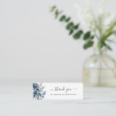 Aquarellindigo Blume Dank Discount Card Mini Visitenkarte (Stehend Vorderseite)