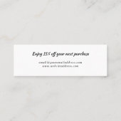 Aquarellindigo Blume Dank Discount Card Mini Visitenkarte (Rückseite)