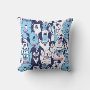 Aquarellinie Zeichn Hund Welpe Tierart Kissen