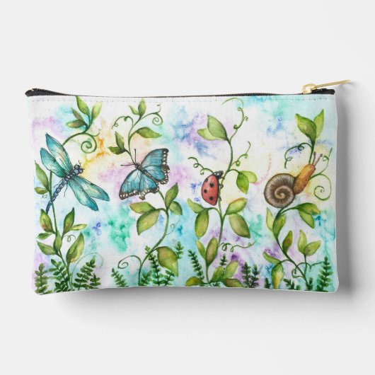 Aquarellinsekten Pouch - Schmetterling, Dragonfly. Zubehörtasche (Rückseite)