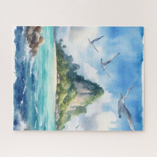 Aquarellinsel Puzzle (Horizontal)