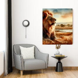 Aquarellion auf der Savannah Leinwanddruck