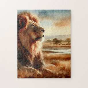 Aquarellion auf der Savannah Puzzle