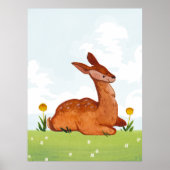 Aquarellirsche im Kinderzimmer der Wiese Poster (Vorne)