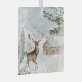 Aquarellirsche im Winterwald Weihnachten Ornament Aus Glas (Vorderseite Rechts)