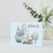 Aquarellirsche wünschen Ihnen ein frohes Weihnacht Postkarte (Stehend Vorderseite)