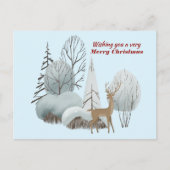 Aquarellirsche wünschen Ihnen ein frohes Weihnacht Postkarte (Vorderseite)