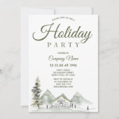 Aquarellkabine Firmenfeierliches Weihnachtsfest Pa Einladung (Vorderseite)