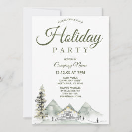 Aquarellkabine Firmenfeierliches Weihnachtsfest Pa Einladung