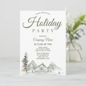 Aquarellkabine Firmenfeierliches Weihnachtsfest Pa Einladung (Stehend Vorderseite)